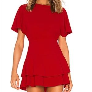 Alice & Olivia palmira dress in color Ruby. Like New, worn once.